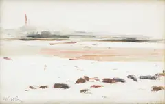 Pejzaż zimowy by Wojciech Weiss, olej, płótno naklejone na tekturę, 11, sold Jun 2024