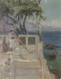 Jan Styka, Scena antyczna (Studium do Quo Vadis Henryka Sienkiewicza), 1902 r., 1902, olej, tektura
