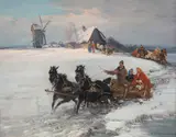 Czesław Wasilewski, Zimowa przejażdżka, olej