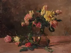 Franz Guillery, Martwa natura, olej, płótno, 48