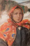Stanisław Górski, Góralka Helenka, pastel, tektura, 49