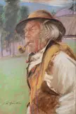 Stanisław Górski, Góral, pastel, tektura