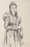 Antoni Suchanek, Dama, ołówek papier, 30