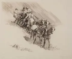 Zbigniew Czop, Powożenie, 1989 r., 1989, grafika, papier