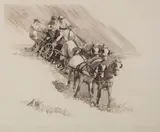 Zbigniew Czop, Powożenie, 1989 r., 1989, grafika, papier