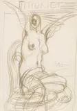 Thonet, 1993 r. by Franciszek Starowieyski, 1993, ołówek, papier, 29, sold Jun 2024