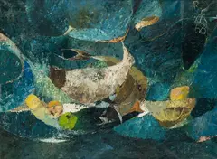 Ryszard Zajac, Martwa natura z rybami, 1968, 1968, olej, płótno