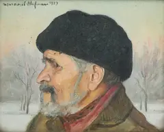 Wlastimil Hofman, Głowa mężczyzny, 1929 r., 1929, olej, tektura fakturowana