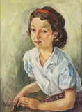 Katarzyna Librowicz, Portret młodej dziewczyny, 1956 r., 1956, olej, płótno