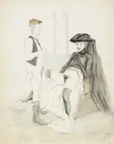 Zdzisław Czermański, Zabawa Pani, akwarela, papier, 36