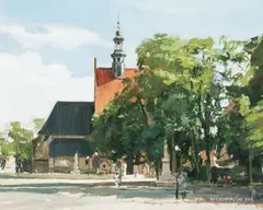 Witold Tomasz Kowalski, Szydłowiec - fara, 2003 r., 2003, olej, płótno