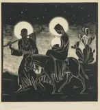Stanisław Ostoja-Chrostowski, Ucieczka do Egiptu, 1931 r., 1931, drzeworyt, papier, 18