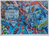 Edward Dwurnik, Krakowskie przedmieście 2016, inkografia, papier, 65
