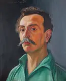 Autoportret, 1928 r. by Wlastimil Hofman, 1928, olej, tektura, sold May 2024