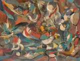 Ludwig Klimek, Nad brzegiem morza, 1961 r., 1961, olej, płótno