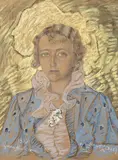 Stanisław Ignacy Witkiewicz, Portret Wandy Pawlikof, 1938, 1938, pastel, papier naklejony na tekturę