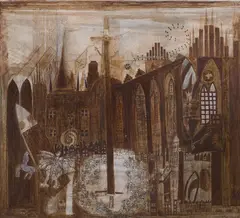Hugon Lasecki, Epitafium dla Gdańska, 1982/1983, olej, płótno