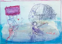 Henryk Cześnik, Bez tytułu, 1992, 1992, technika mieszana, papier