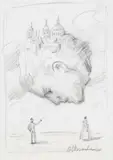 Rafał Olbiński, Don Carlos, ołówek, papier, 24