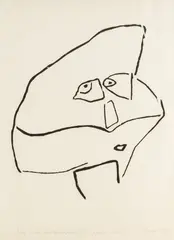 Jerzy Panek, Próba portretu Mikołaja Kopernika VIII, 1973, 1973, drzeworyt, papier
