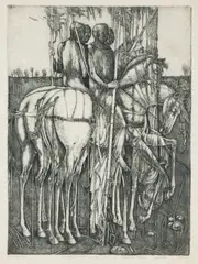 Ryszard Stryjec, Jeźdźcy, 1986, 1986, akwaforta, papier