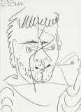 Palacz, 1964 by Pablo Picasso, 1964, litografia oryginalna, sold Apr 2024