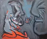 Ryszard Grzyb, Między ludźmi, 1987, 1987, olej, płótno