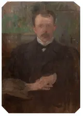 Olga Boznańska, Portret Ludwika Posadzy, olej, tektura