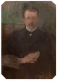 Olga Boznańska, Portret Ludwika Posadzy, olej, tektura