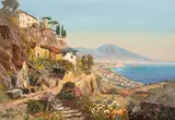 Alois Arnegger, Widok na Zatokę Neapolitańską, olej, płotno