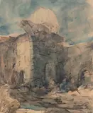 Z podróży na Bliski Wschód by Marian Mokwa, akwarela, papier, sold Mar 2024