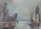 Marian Mokwa, Gdańsk, olej, płótno