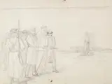 Jan Styka, Scena pojmania, ołówek, papier, wym. 23