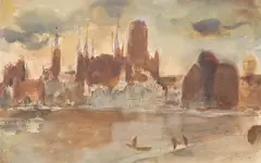 Fritz Pfuhle, Gdańsk, akwarela, papier, 25