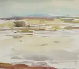 Pejzaż by Wlastimil Hofman, akwarela, papier, sold Mar 2024