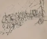 Antoni Uniechowski, Kareta, tusz, papier, 19