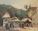 Stanisław Jan Łazorek, Kazimierz, 1989 r., 1989, olej, płótno