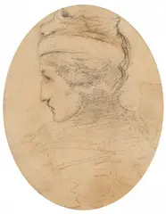 Artur Grottger, Portret Marii Grottger Sawiczewskiej (siostry artysty), ołówek, papier, 9
