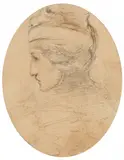 Artur Grottger, Portret Marii Grottger Sawiczewskiej (siostry artysty), ołówek, papier, 9