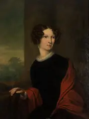 Romuald Chojnacki, Portret kobiety na tle pejzażu, olej, płótno