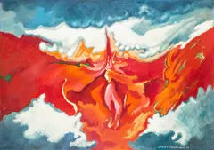 Janusz Gołębiowski, Płomień namiętności, 1987 r., 1987, olej, płótno