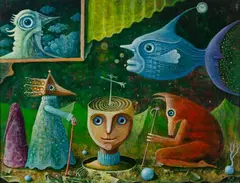 Leszek Kostuj, Władca chmur i strażnicy pogody, 2009, 2009, akryl, płyta