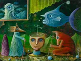 Leszek Kostuj, Władca chmur i strażnicy pogody, 2009, 2009, akryl, płyta