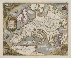 Gerardus Greuenbruch Stephan Broelmann, Eruditione atq Pietate Spectabili…, Mapa Europy, Kolonia, dat. 1603; na verso tekst w języku łacińskim miedzioryt kolorowany