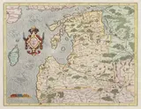 Gerardus Mercator, Livonia, Mapa Litwy z 1595, wyd. Jodocus Hondius, 1619 na verso tekst w języku francuskim miedzioryt kolorowany, 36