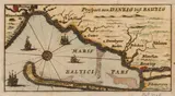 Prospect von Danzig biss Bauzig by Christoph Gottlieb Adlerhold, Mapa Zatoki Gdańskiej z częścią Pomorza, pochodząca z „Das Höchst-gepriesene Preussen…”, wyd. Johann Leonhard Buggel, Fr, sold Feb 2024