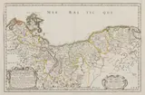 Nicolas Sanson d'Abbeville, Hertzog thumb Pommern Duché de Pomeranie…, Mapa Pomorza Zachodniego, Paryż 1654 miedzioryt kolorowany liniowo w epoce, 33
