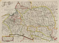 Nicolas Sanson II, Estats de la Couronne de Pologne, stan drugi, wyd. Nicolas Sanson II, Francois Halma, Amsterdam 1700 miedzioryt kolorowany liniowo