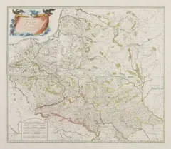Franz Anton Schrämbl, Generalkarte von Polen, Litauen und den Angreaenzenden Laendern, Mapa ziem Rzeczpospolitej, stan pierwszy, Wiedeń 1788miedzioryt kolorowany liniowo, cztery połączone arkusze