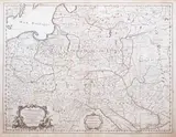 Guillaume de l’Isle, La Pologne dresée sur ce qu’en ont donne Starovolsk, Beauplan, Hartknoch..., stan czwarty, wyd. Louis Renard, Paryż 1708 miedzioryt kolorowany liniowo